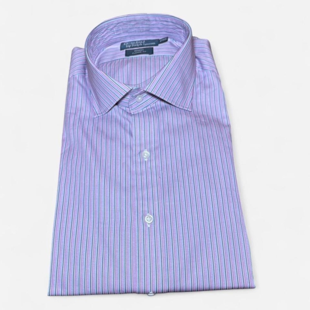 Polo Ralph Lauren Regent Classic Fit Purple Striped Dress Shirt 16.5 34/35
